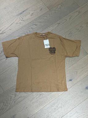 Zara BOY'S Camel Graphic Short Sleeve Tee